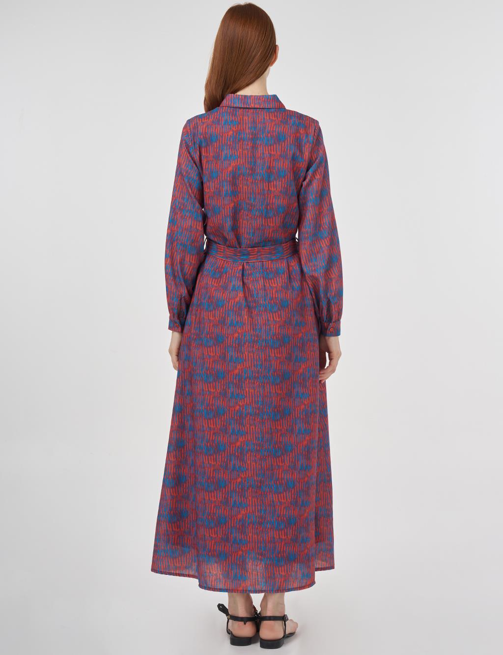 Patterned Maxi Dress Indigo
