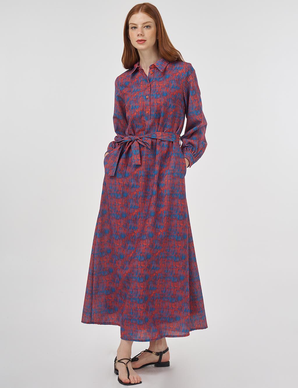 Patterned Maxi Dress Indigo