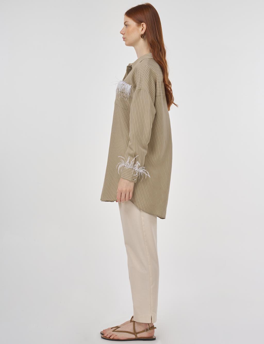 Ruched Modal Tunic in Stone 