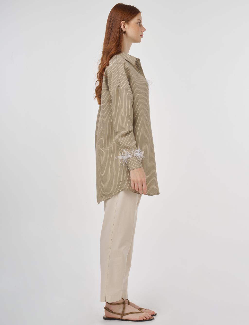 Ruched Modal Tunic in Stone 