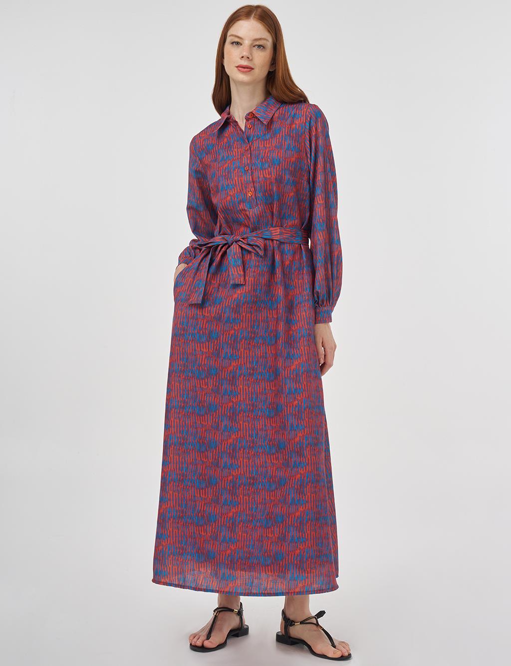 Patterned Maxi Dress Indigo