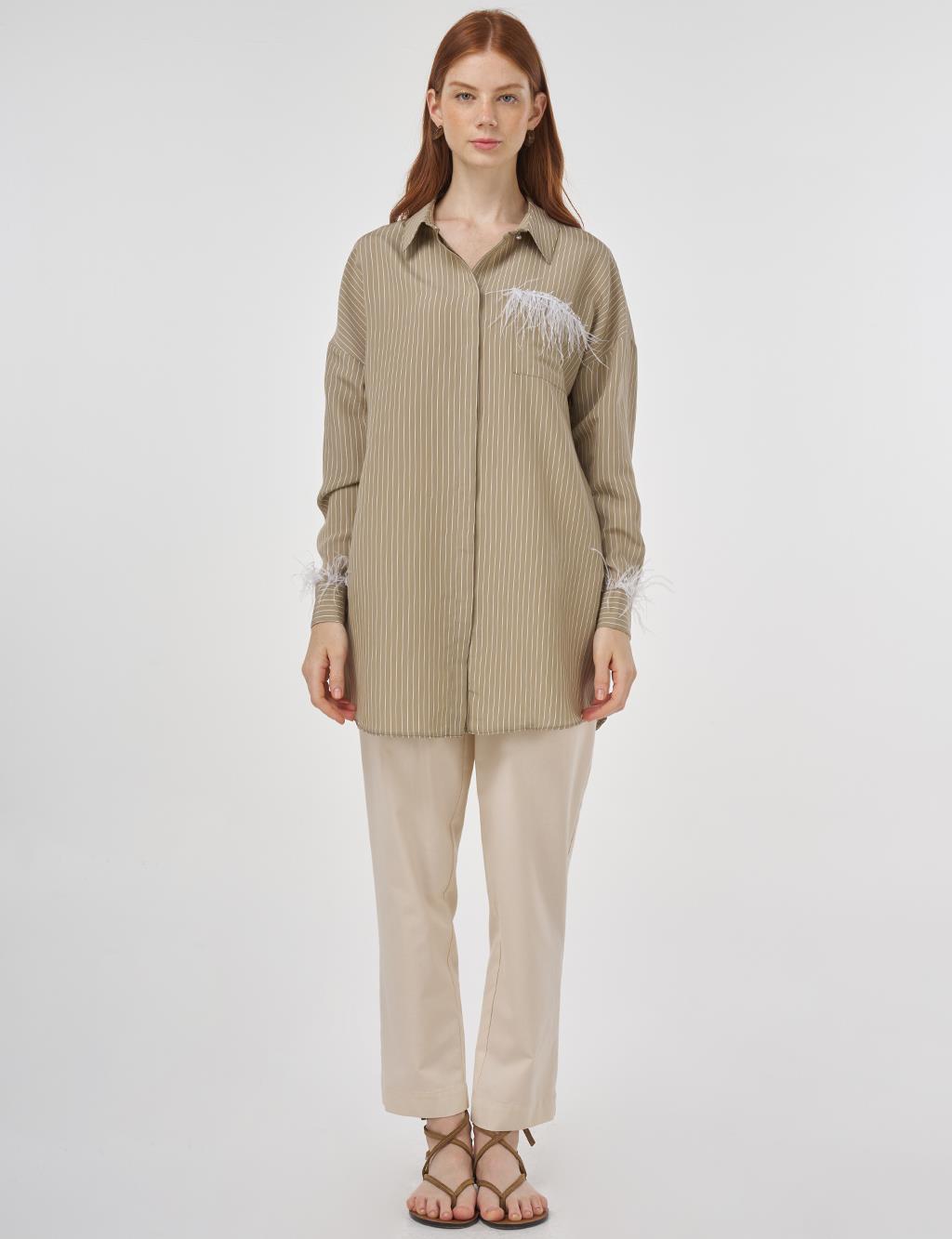 Ruched Modal Tunic in Stone 