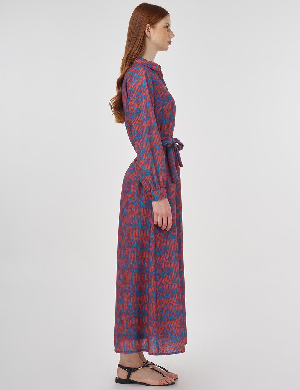 Patterned Maxi Dress Indigo