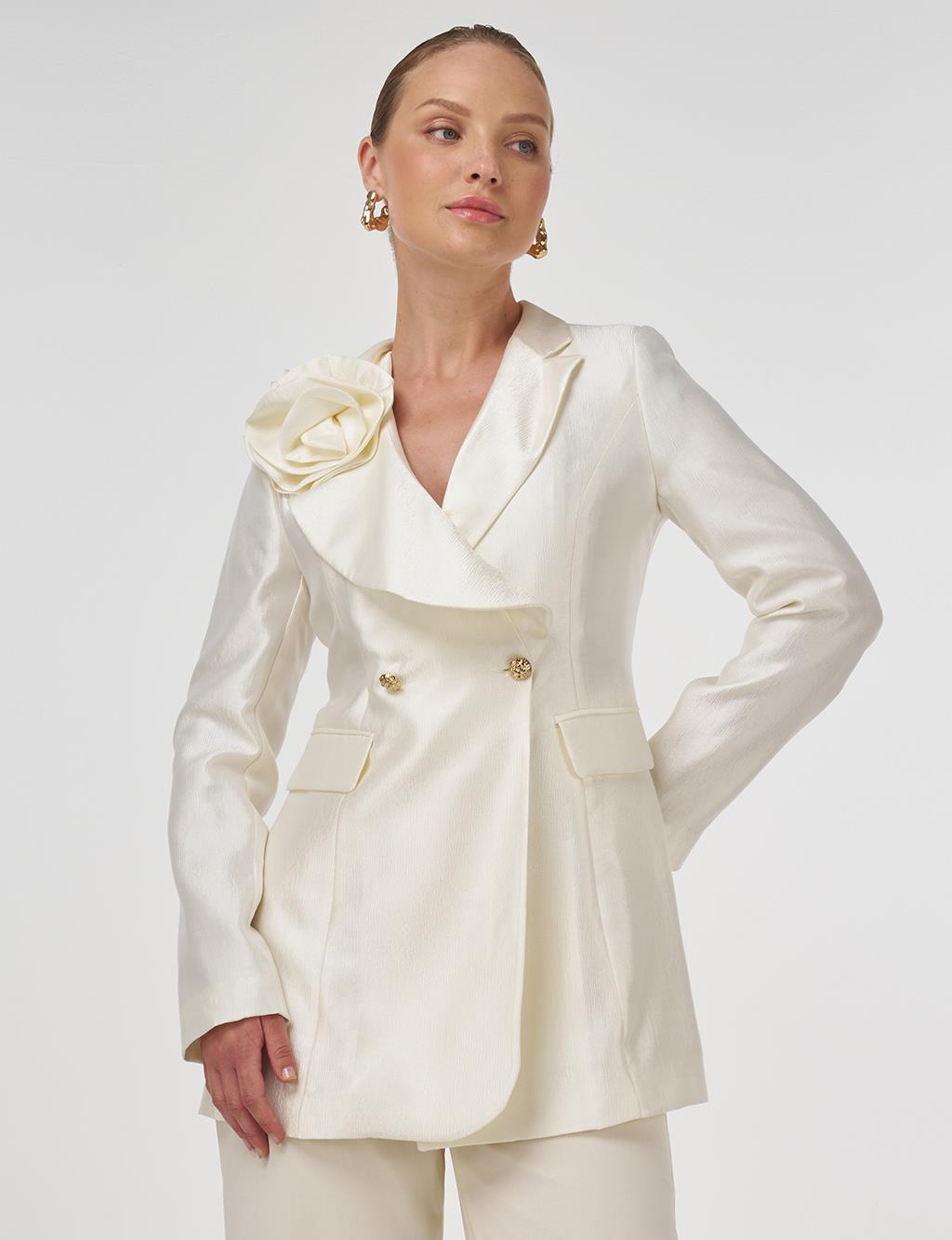 Rose Motif Elegant Blazer