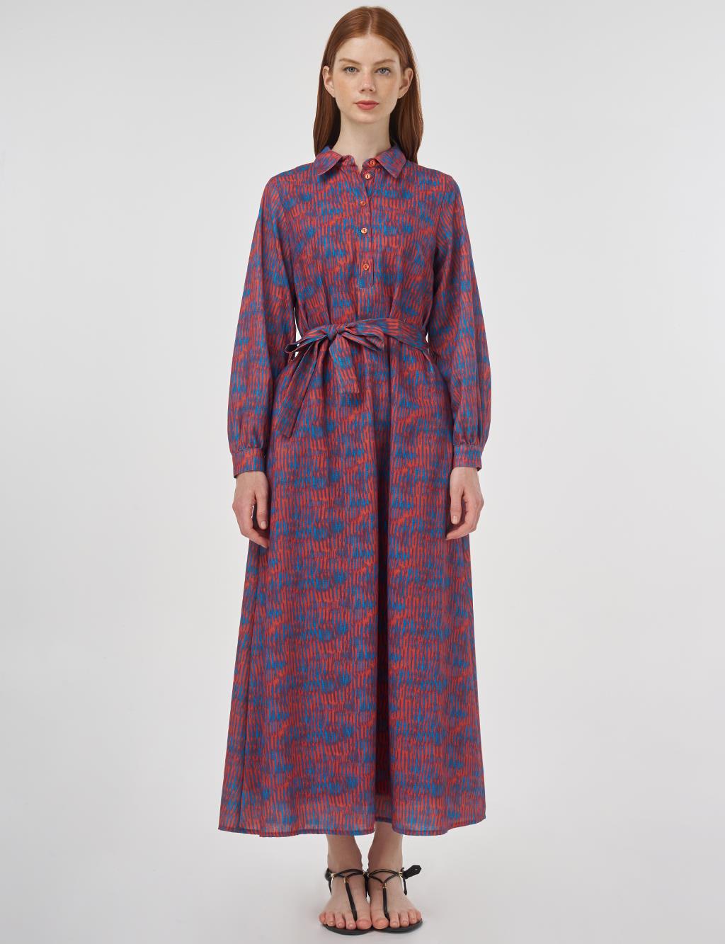Patterned Maxi Dress Indigo