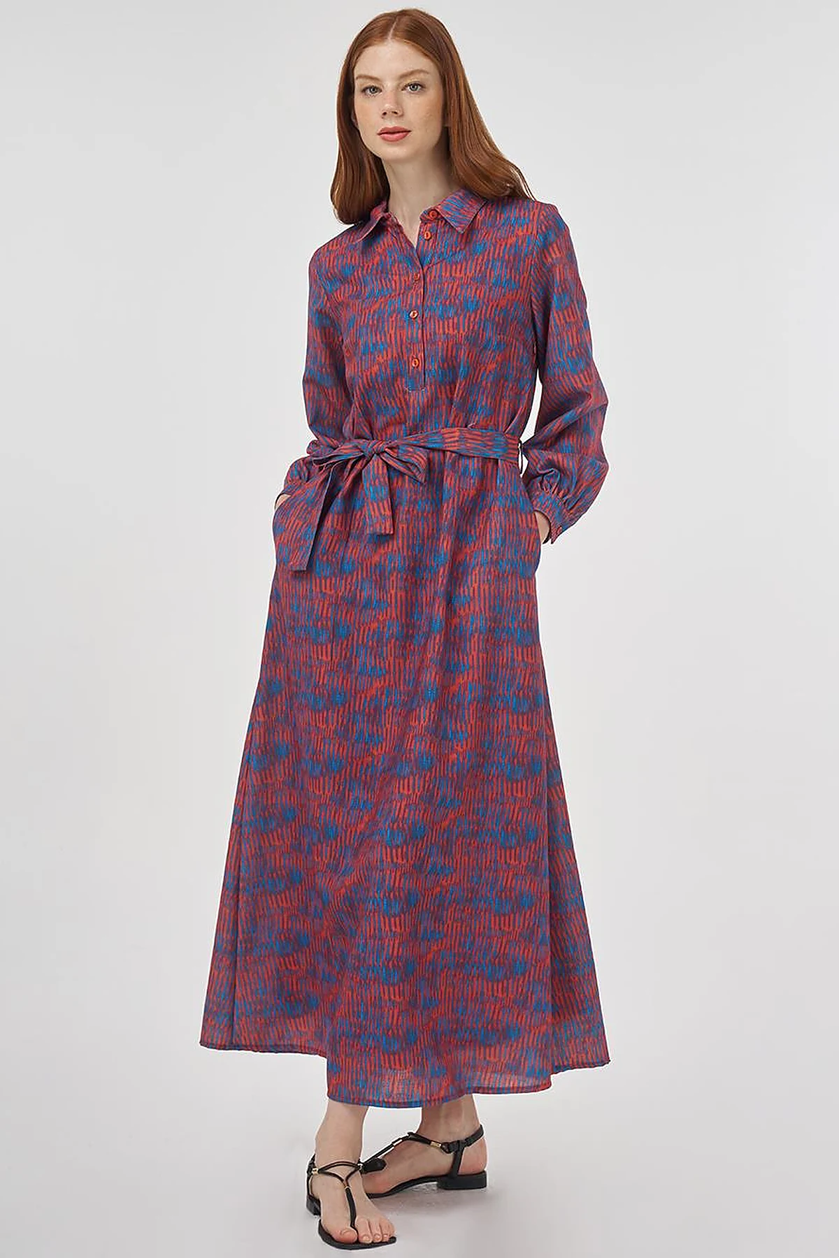 Patterned Maxi Dress Indigo