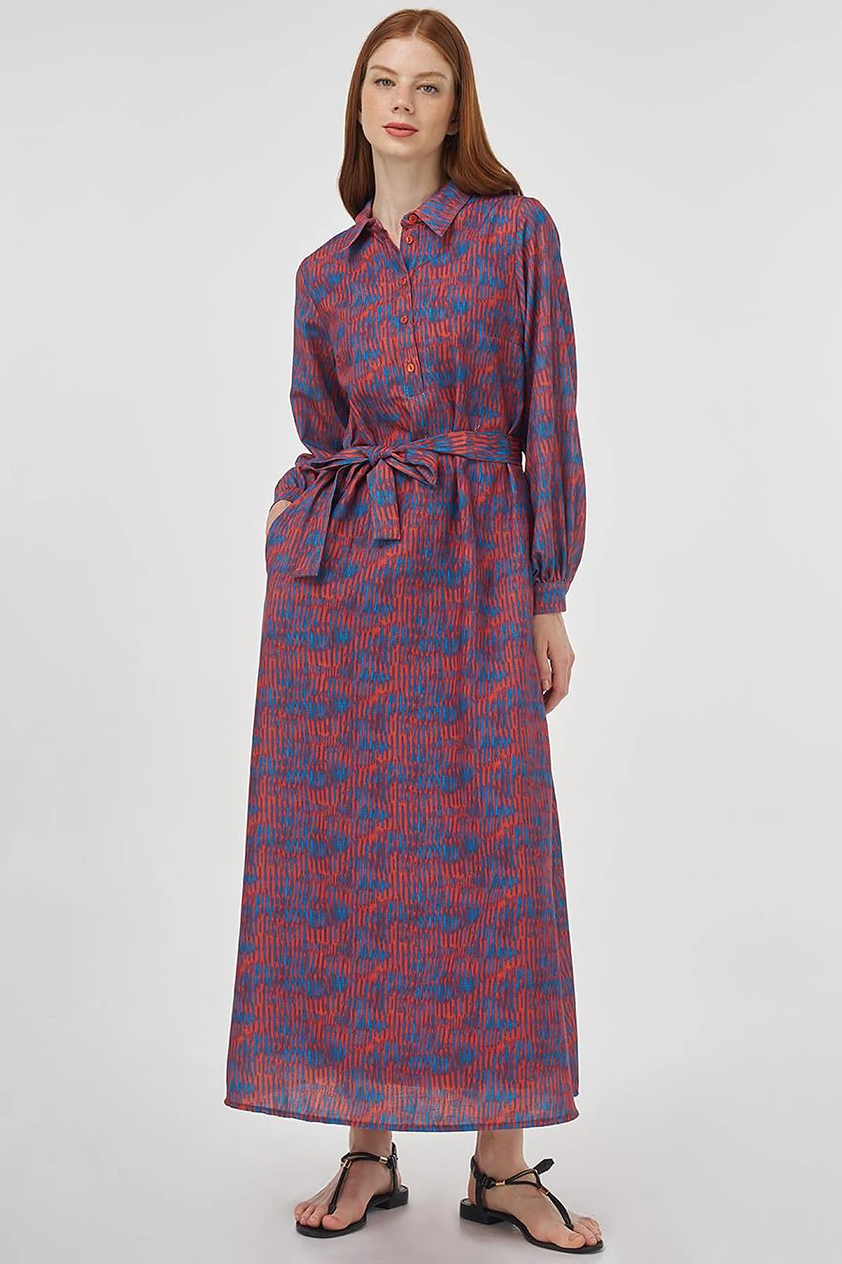 Patterned Maxi Dress Indigo