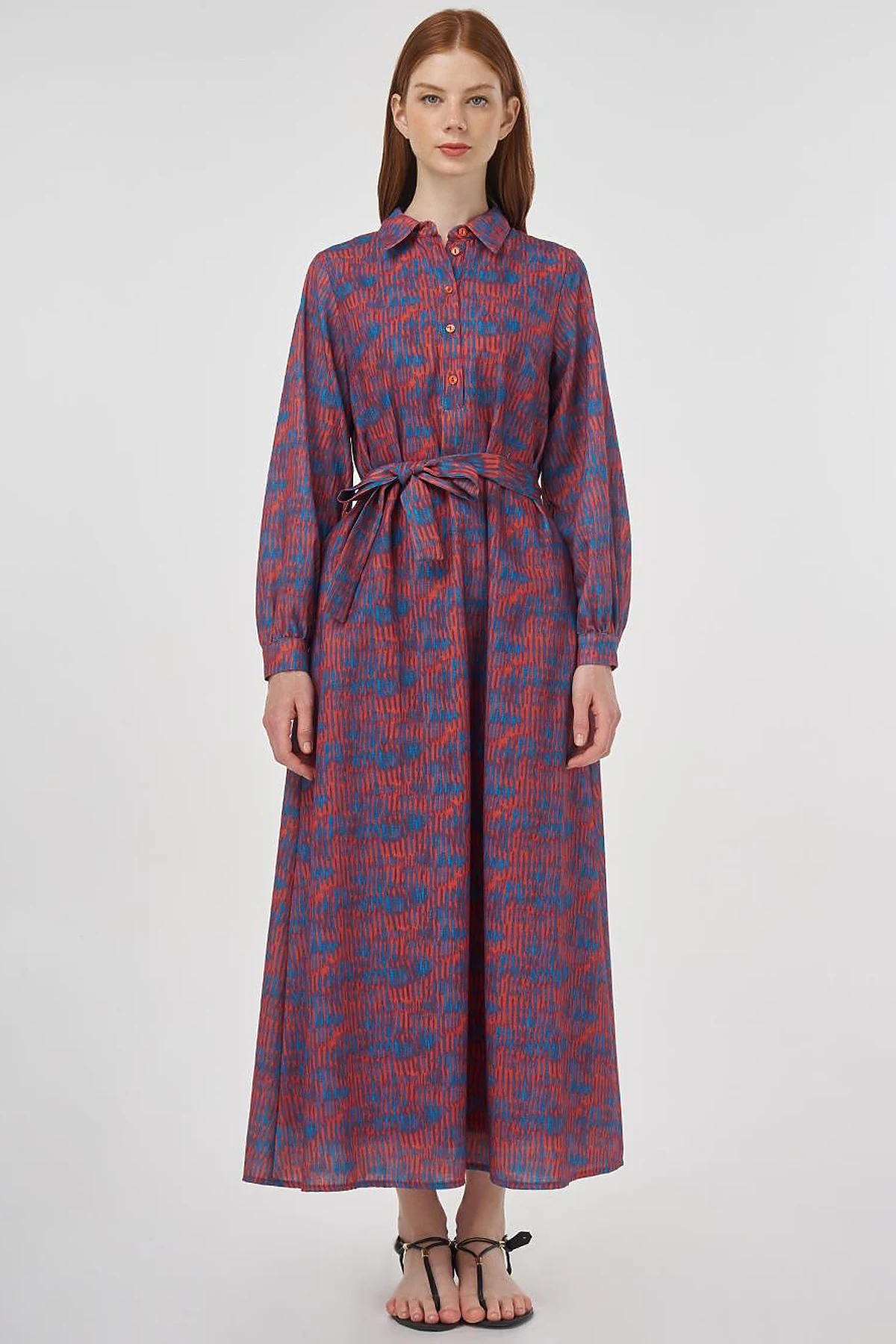 Patterned Maxi Dress Indigo