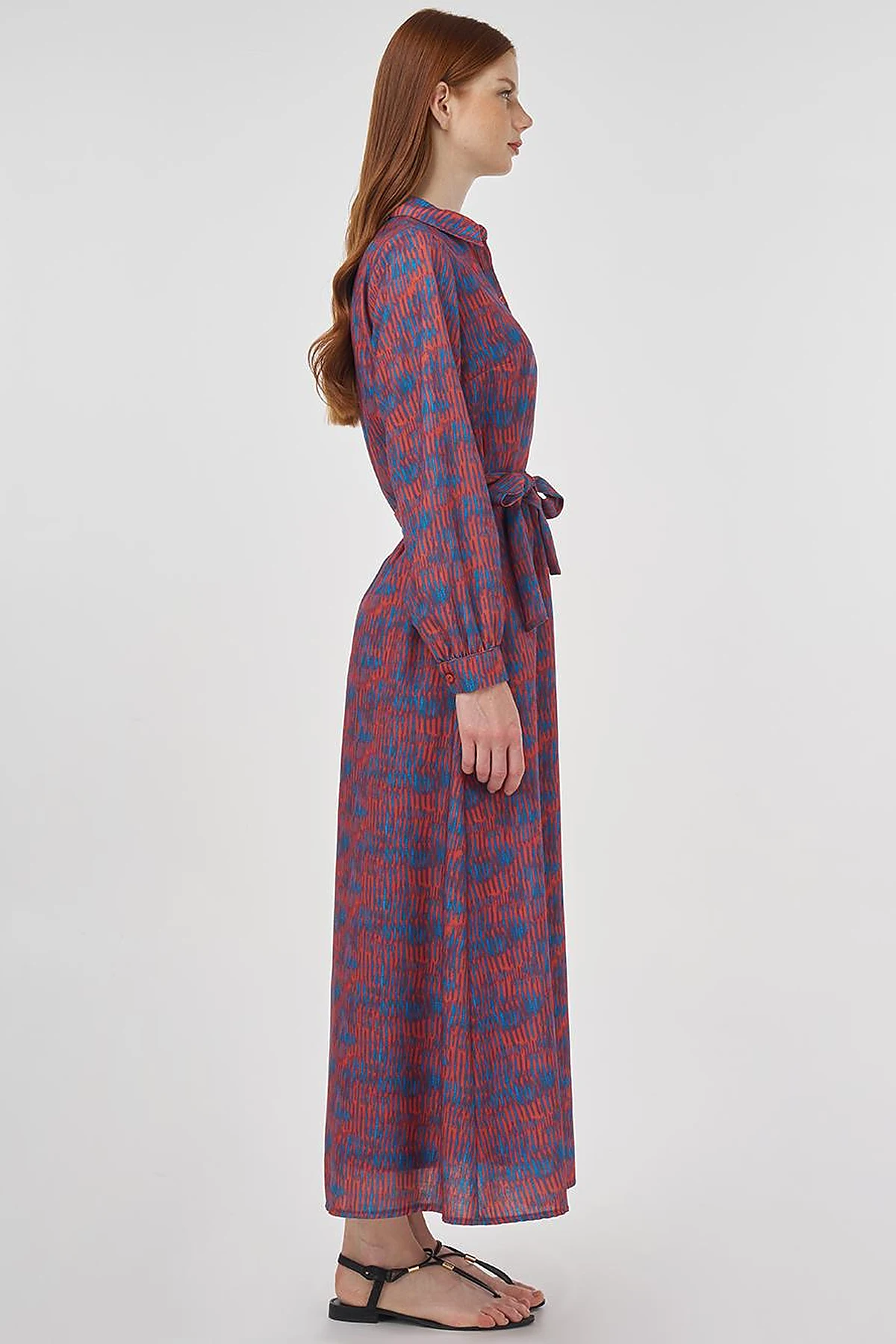 Patterned Maxi Dress Indigo