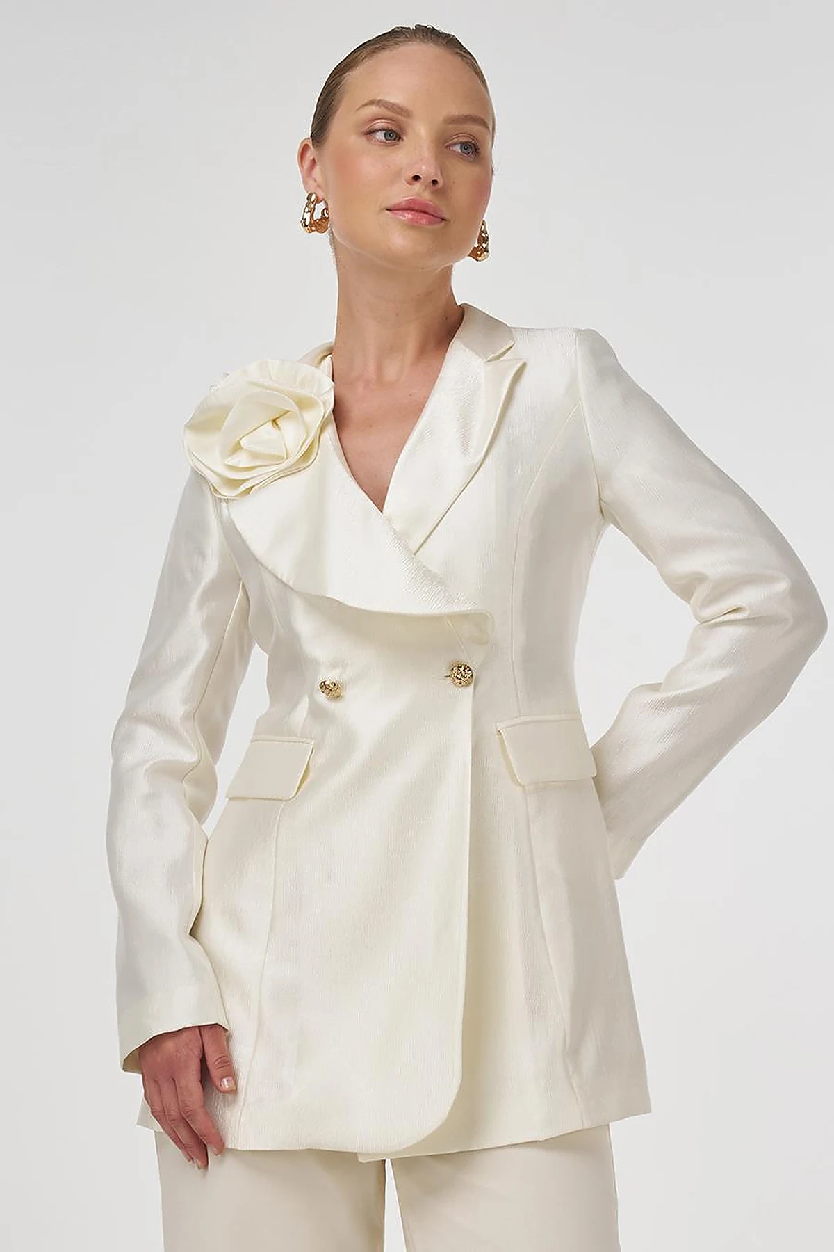 Rose Motif Elegant Blazer