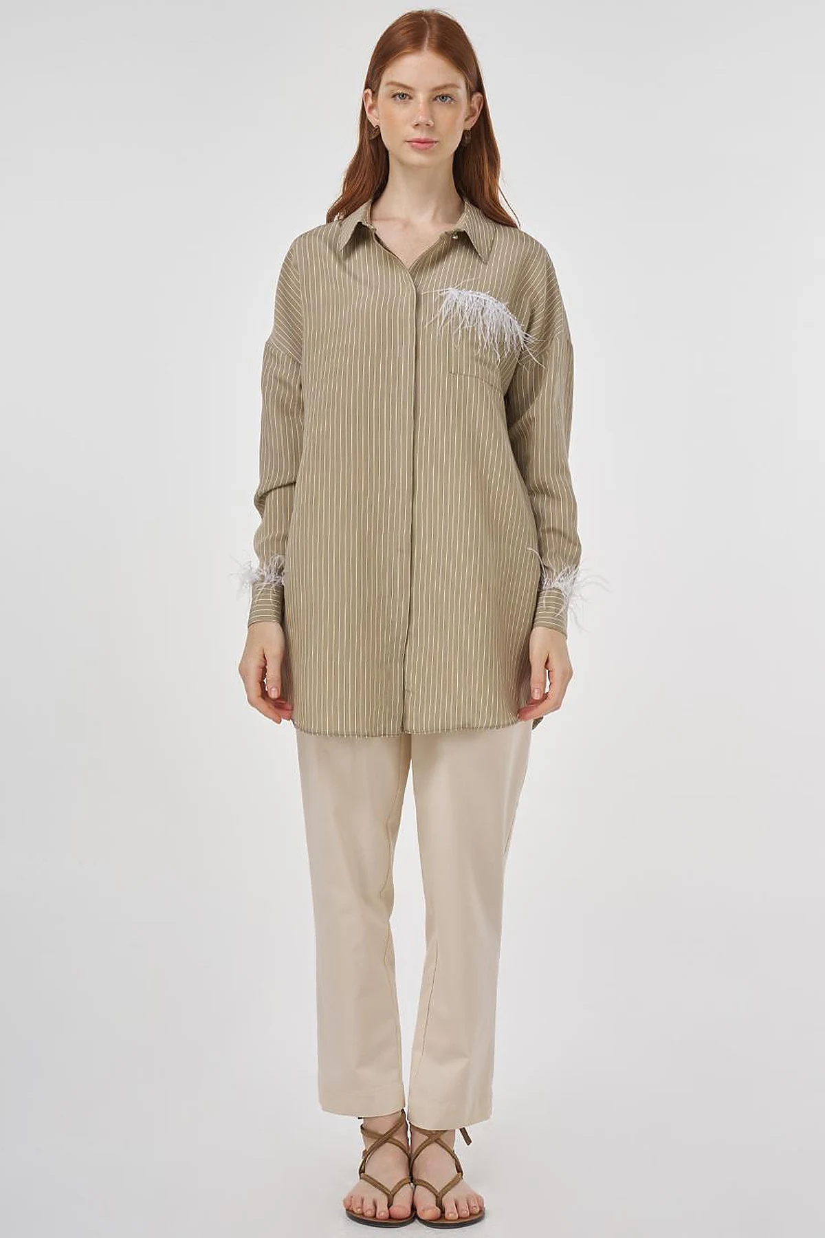 Ruched Modal Tunic in Stone 