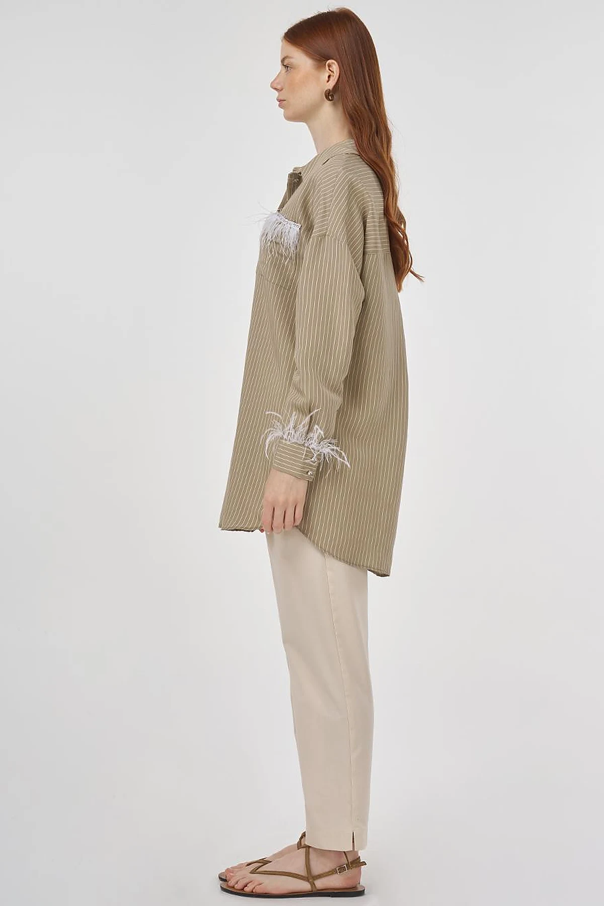 Ruched Modal Tunic in Stone 