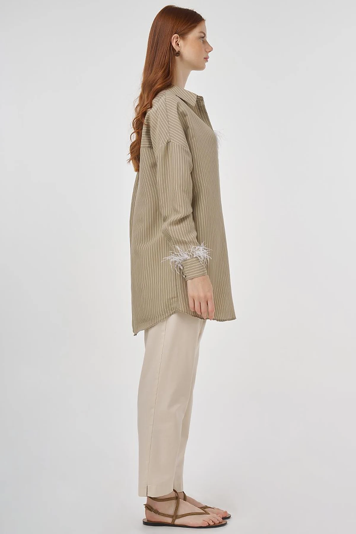 Ruched Modal Tunic in Stone 
