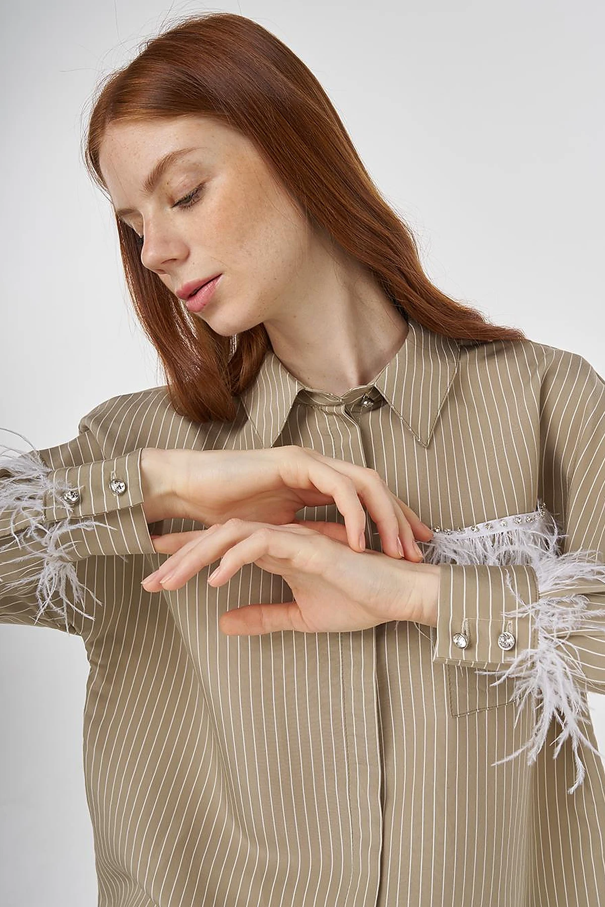 Ruched Modal Tunic in Stone 
