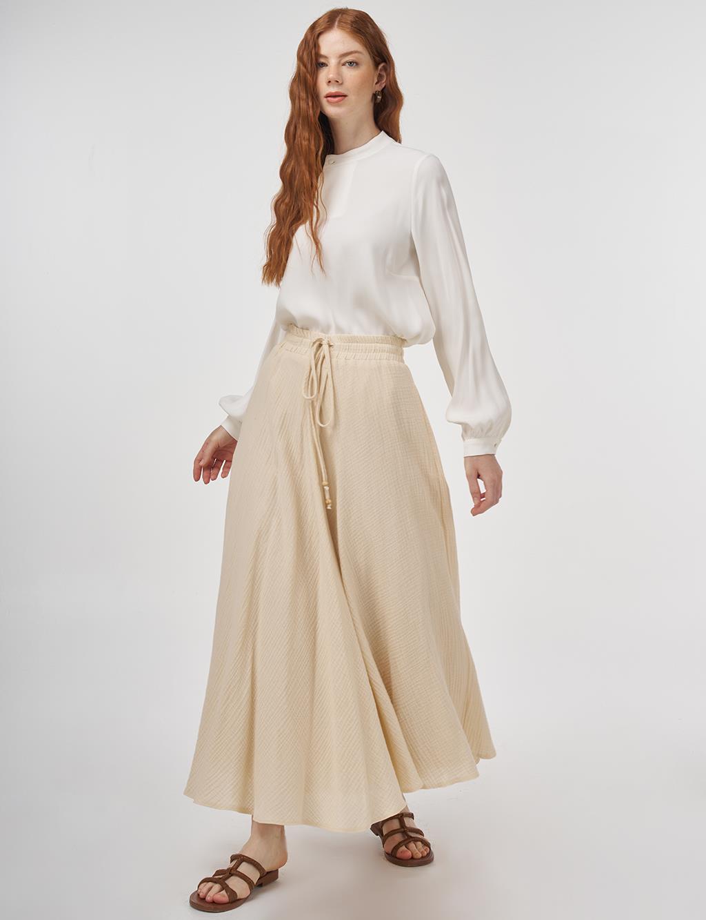 Muslin Flared Skirt Cream