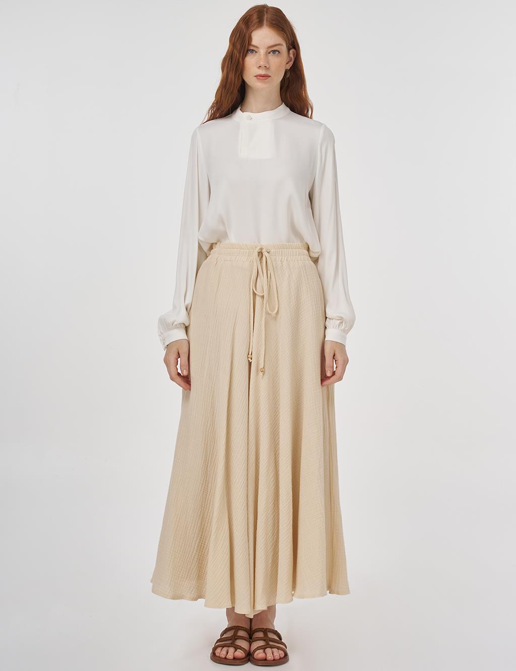 Muslin Flared Skirt Cream
