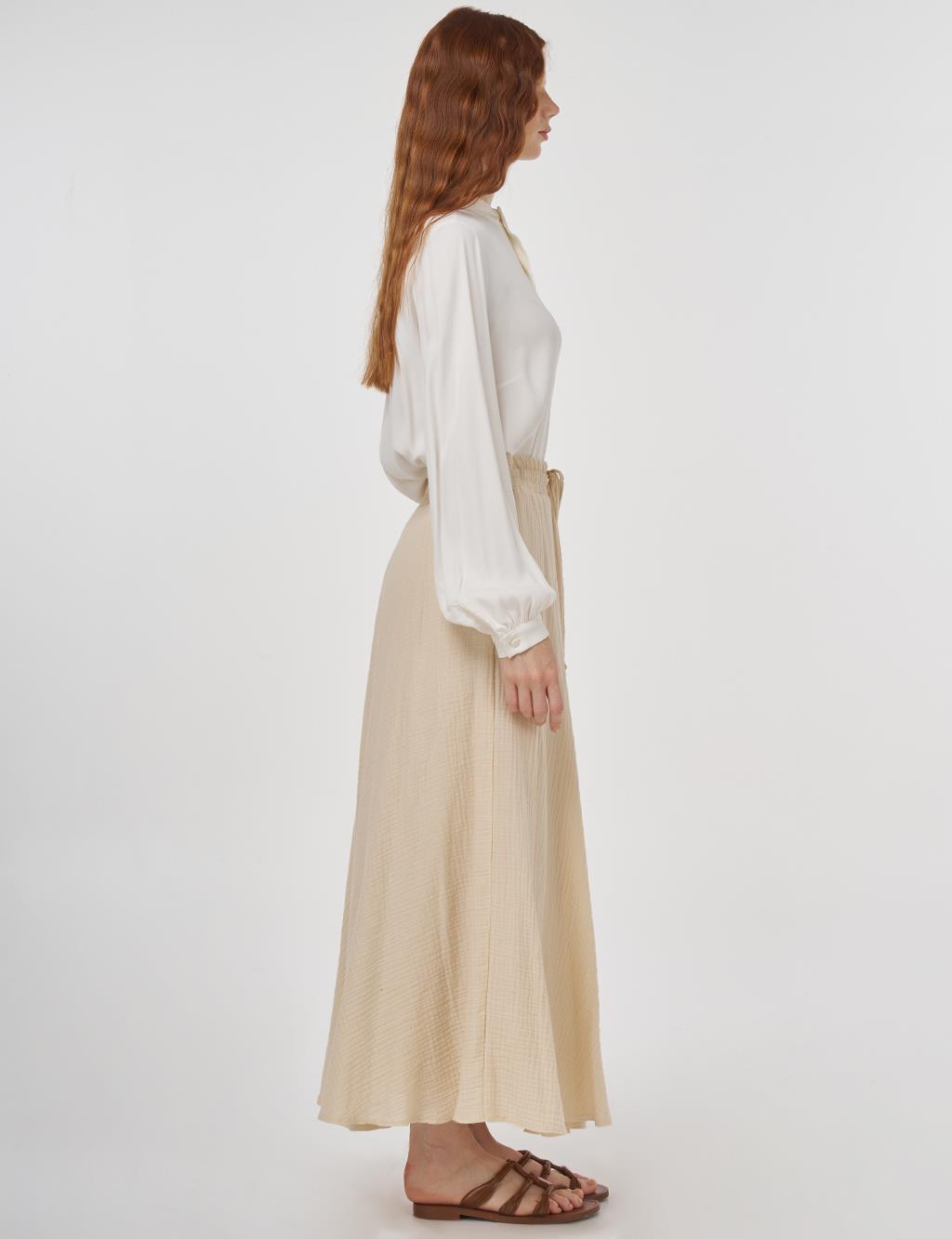 Muslin Flared Skirt Cream