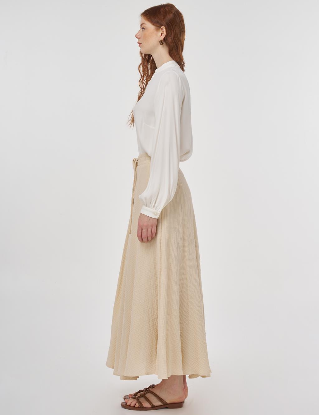 Muslin Flared Skirt Cream