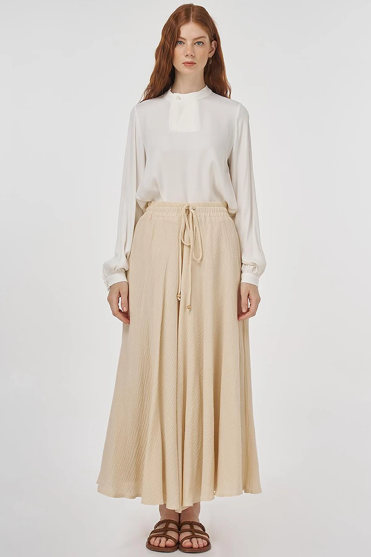 Muslin Flared Skirt Cream