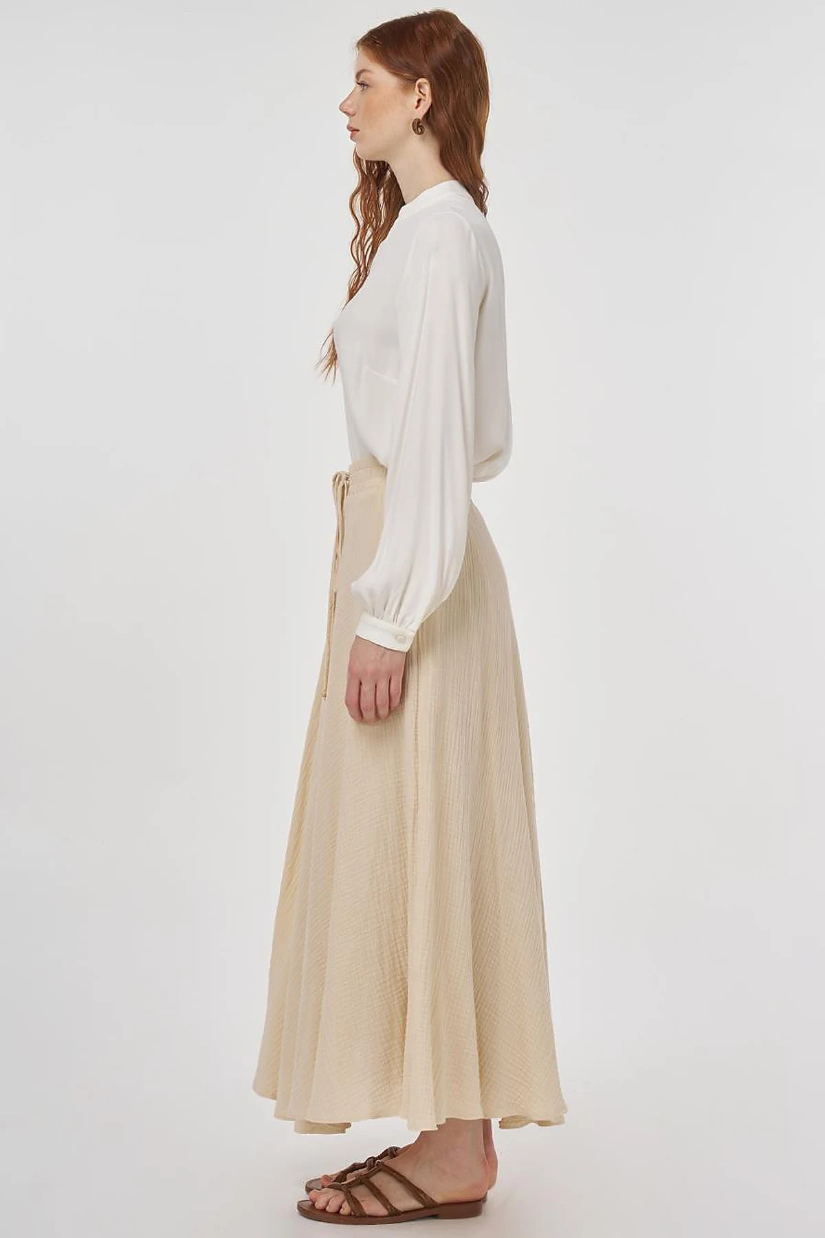 Muslin Flared Skirt Cream