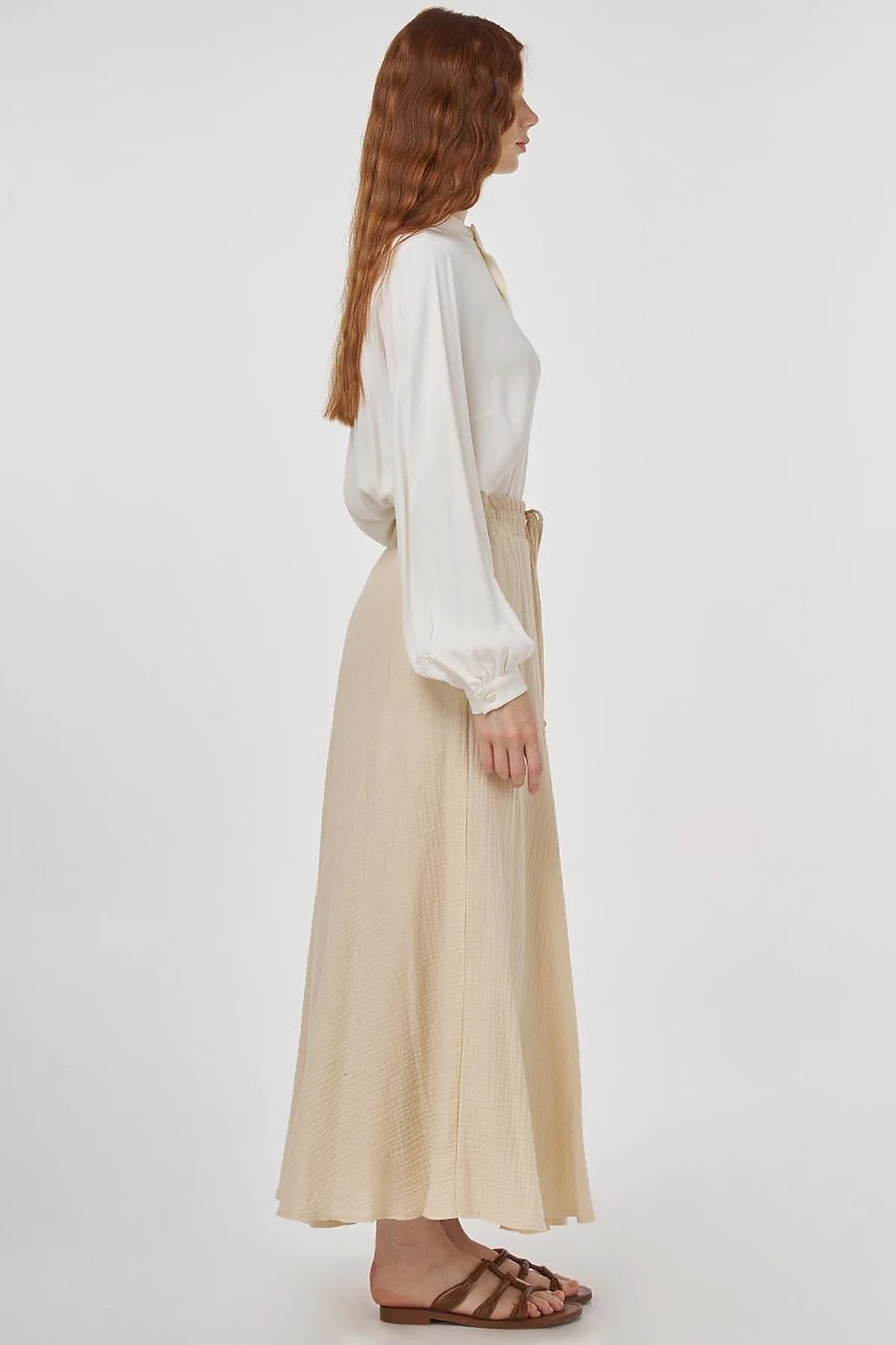 Muslin Flared Skirt Cream