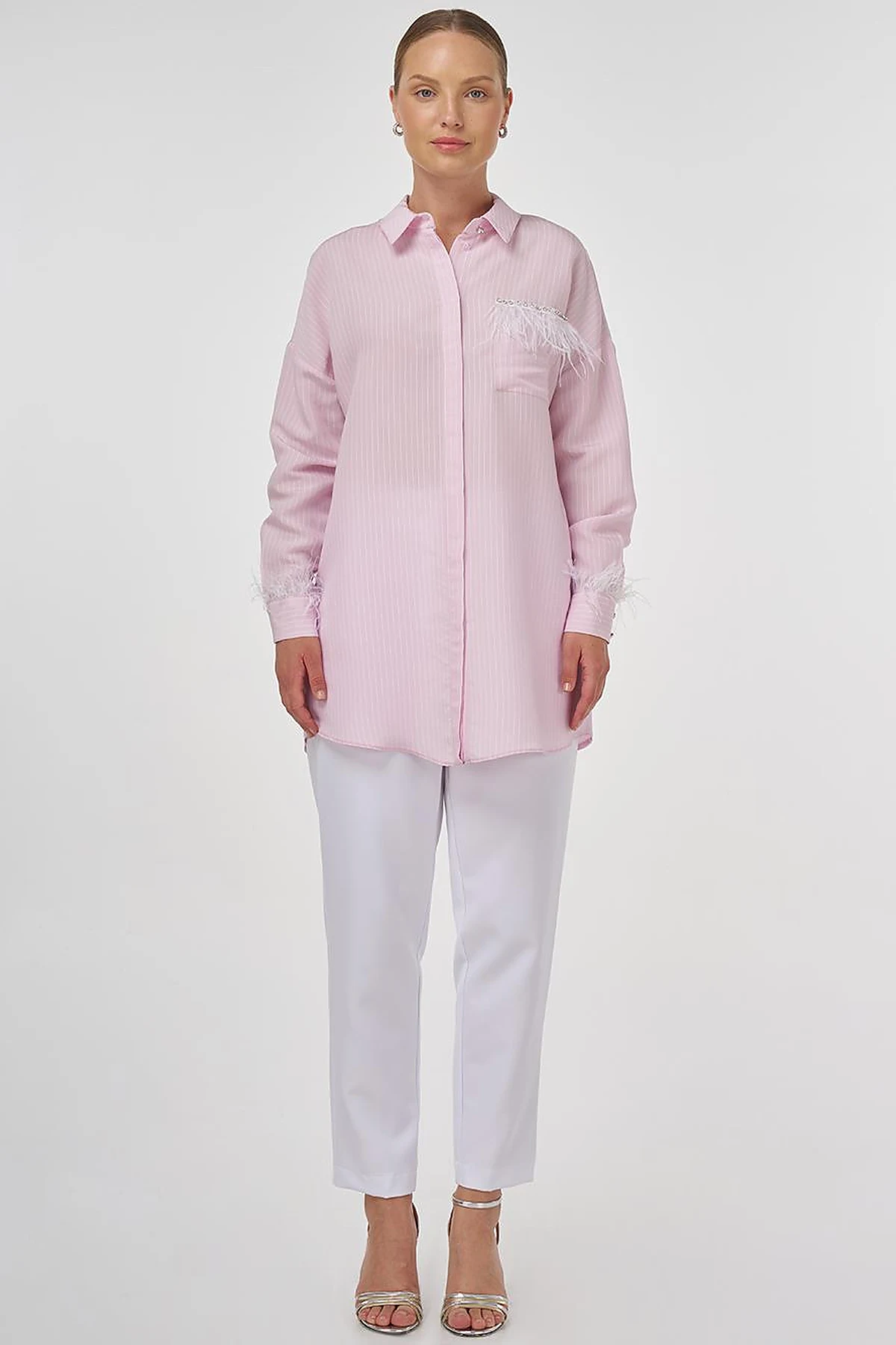 Ruched Modal Tunic in Pink