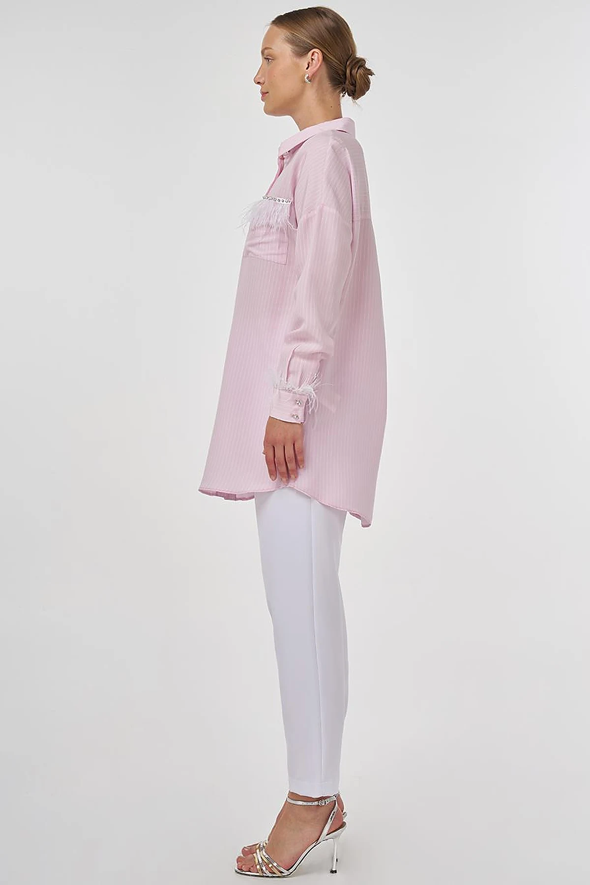 Ruched Modal Tunic in Pink
