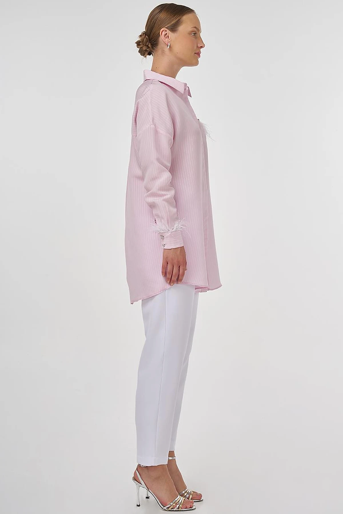 Ruched Modal Tunic in Pink