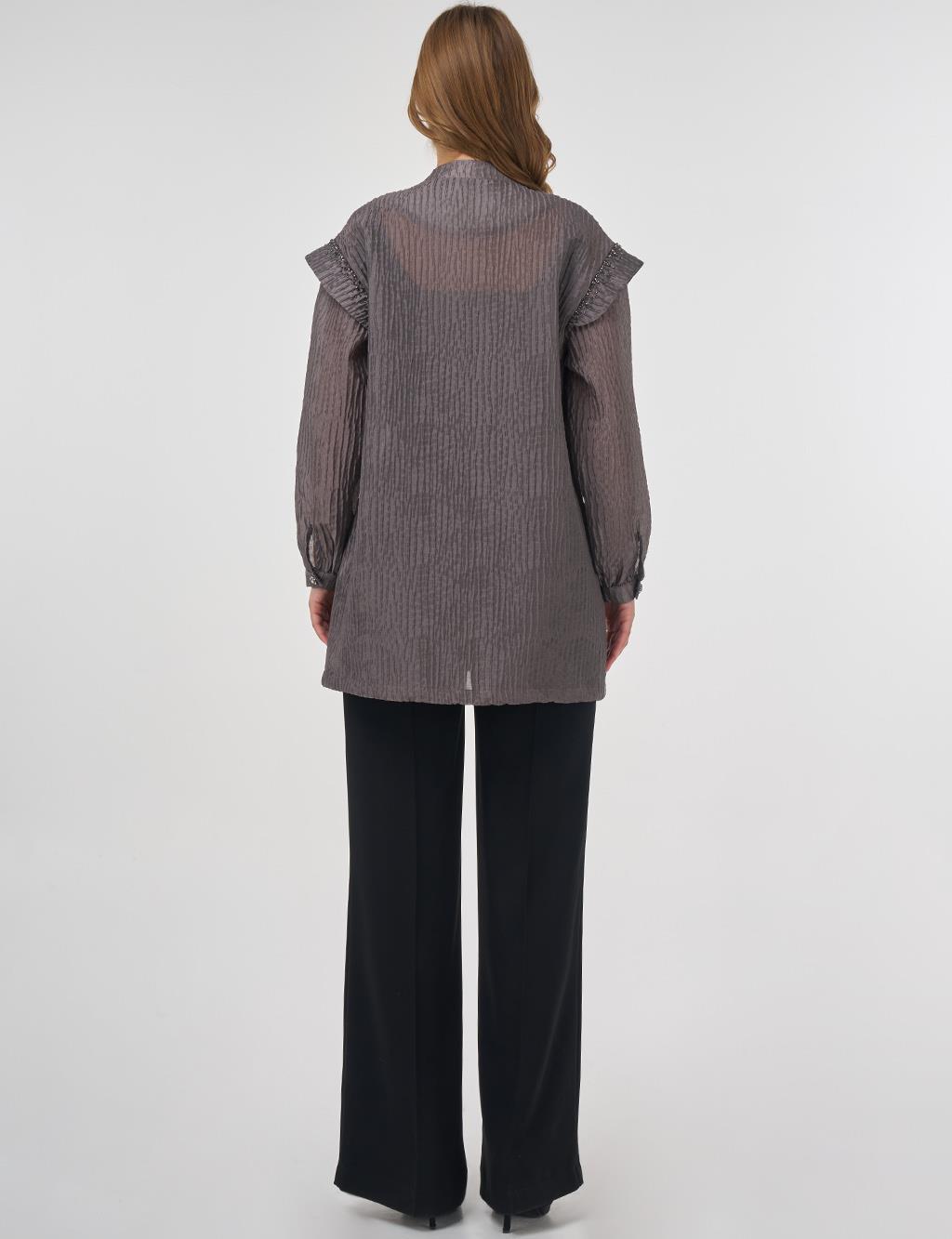 Embroidered Jacquard Jacket Anthracite