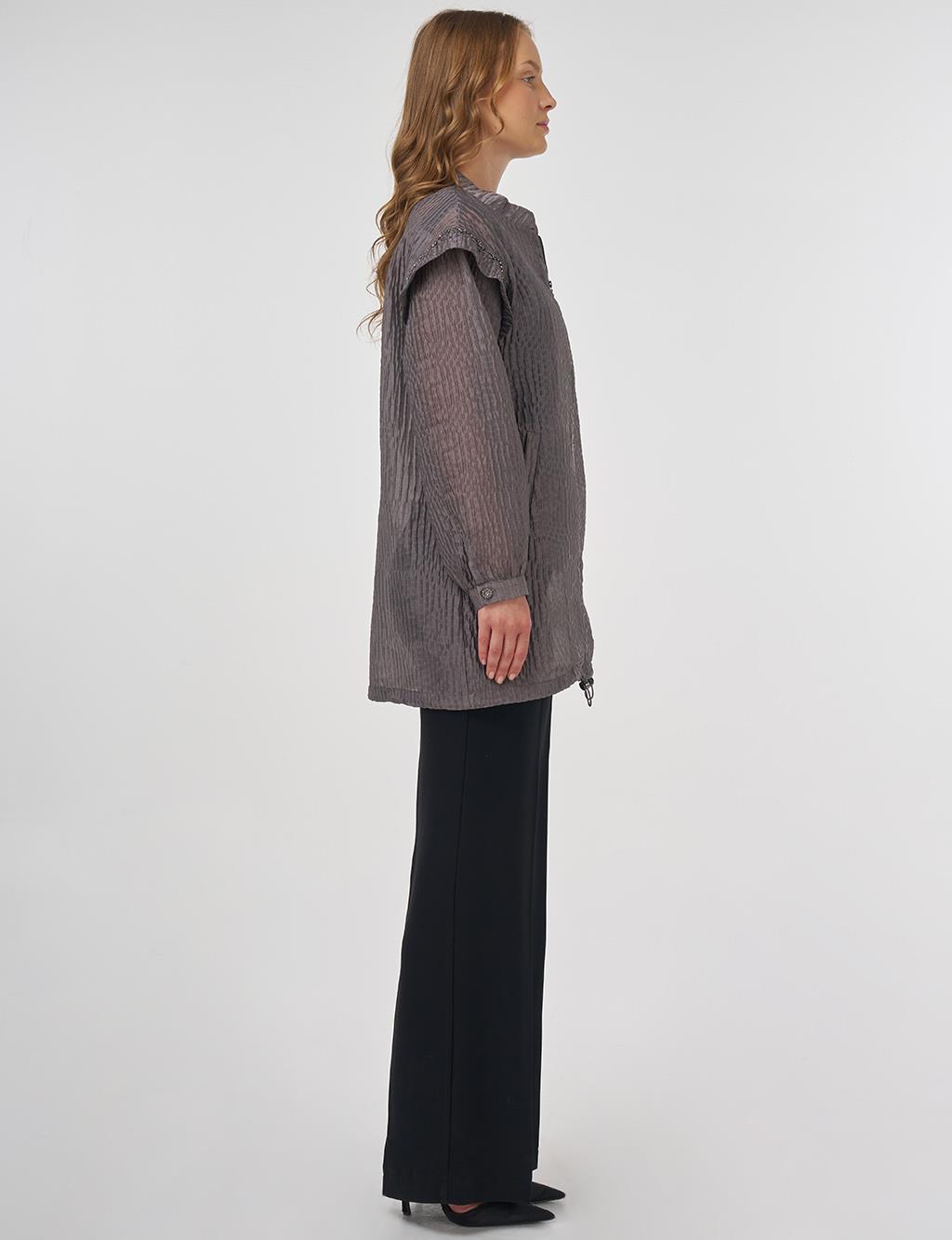 Embroidered Jacquard Jacket Anthracite