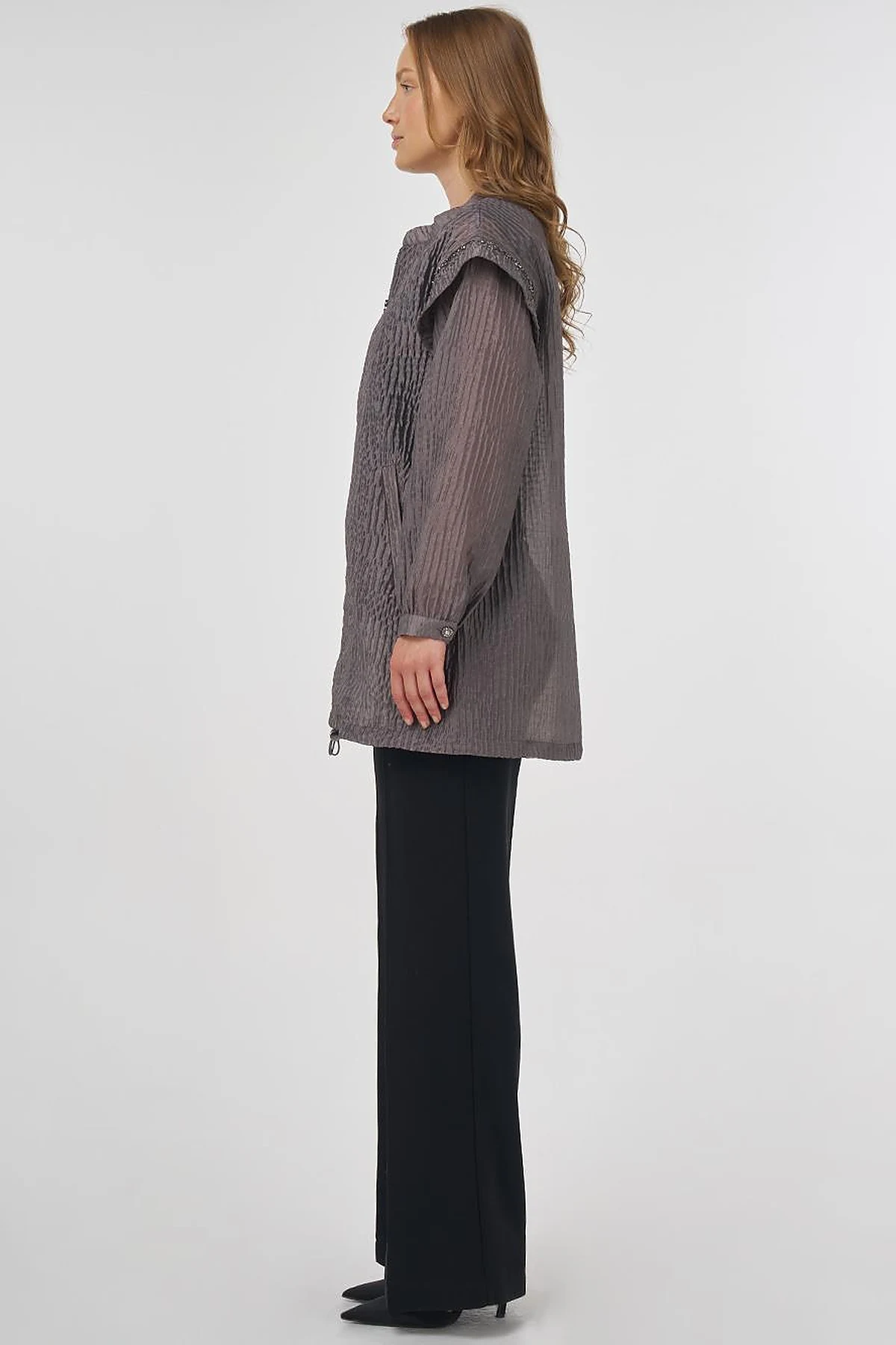 Embroidered Jacquard Jacket Anthracite