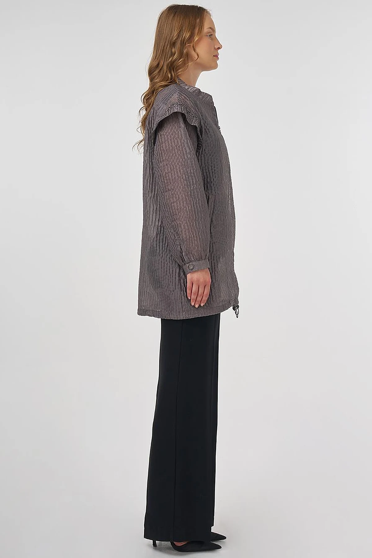 Embroidered Jacquard Jacket Anthracite