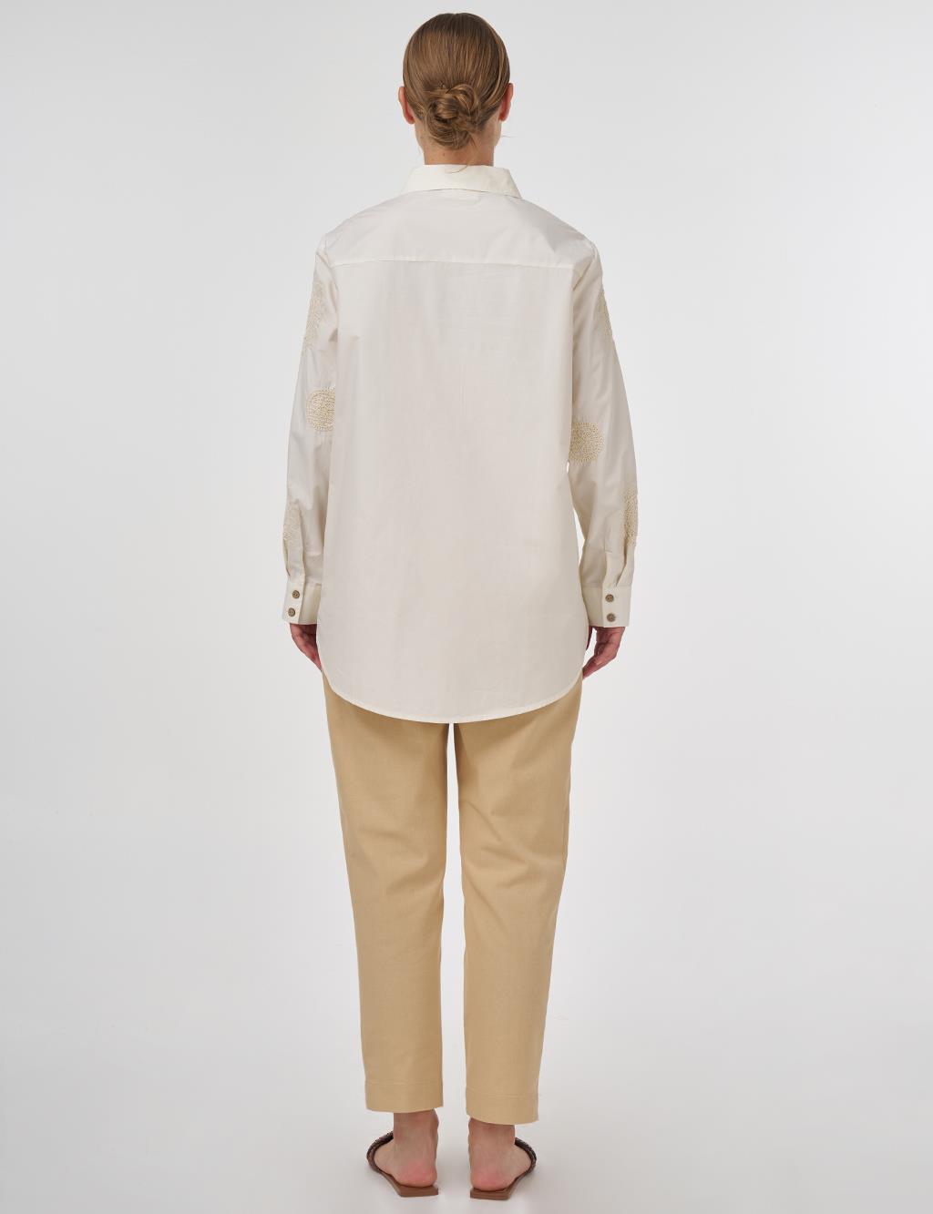 Embroidered Cotton Tunic Ecru