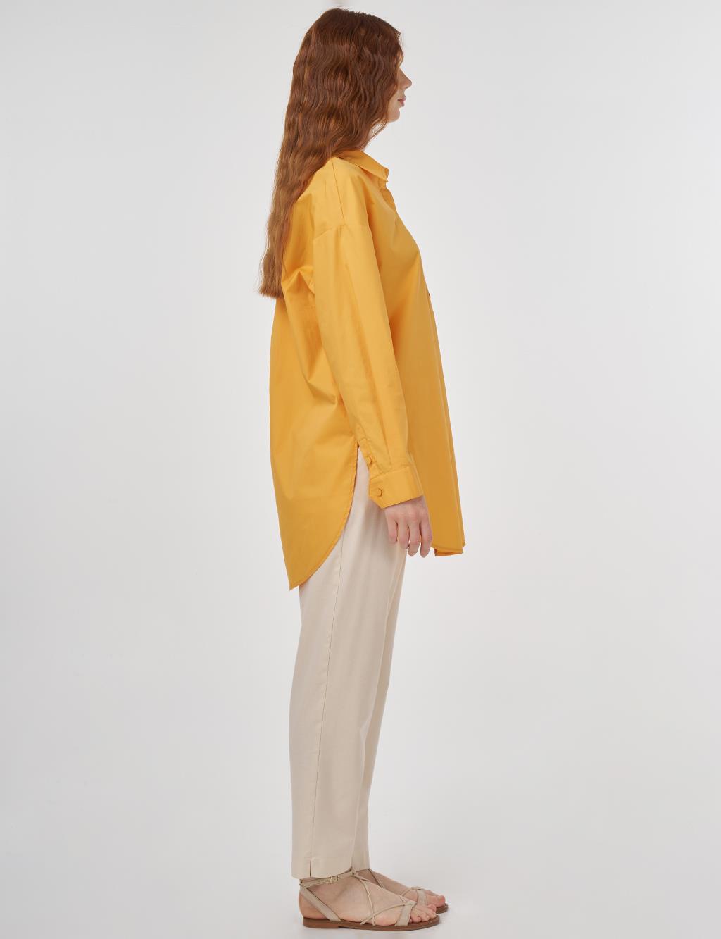 Embroidered Appliqué Cotton Tunic Orange Melon 