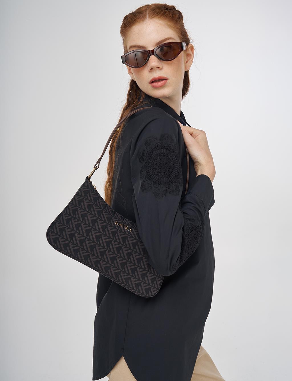 Embroidered Cotton Tunic Black