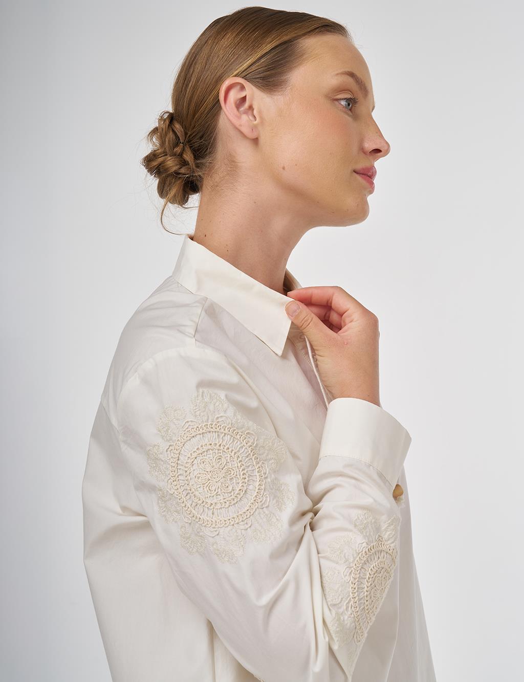 Embroidered Cotton Tunic Ecru
