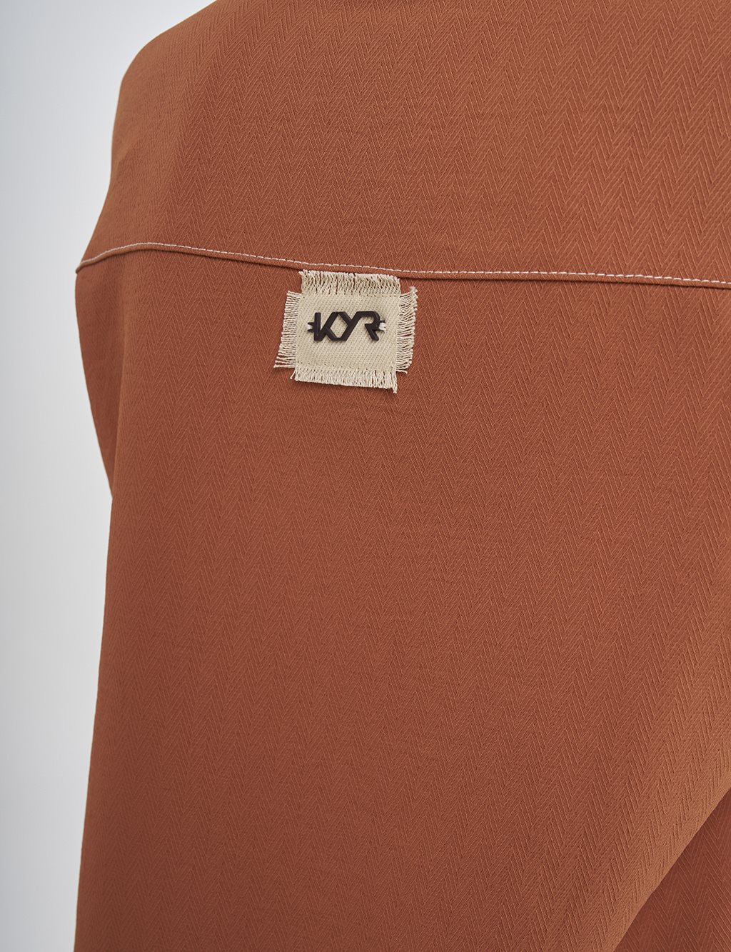 Frayed Asymmetric Cut Tunic in Tobacco