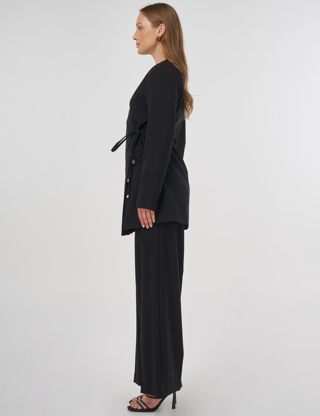 Waist Lace Double Suit Black
