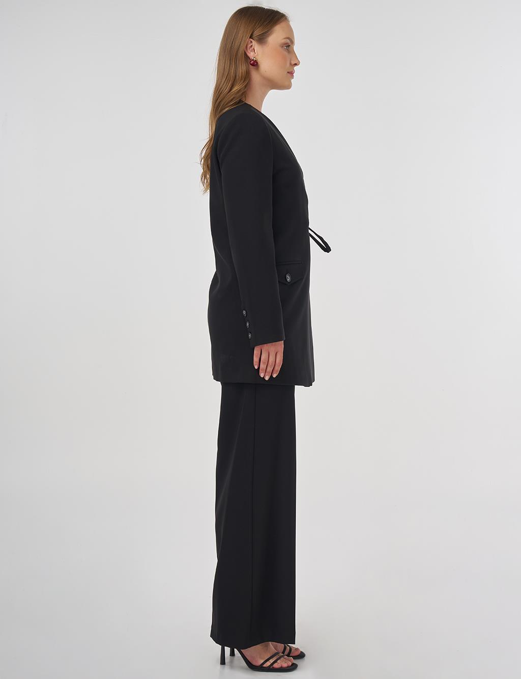 Waist Lace Double Suit Black