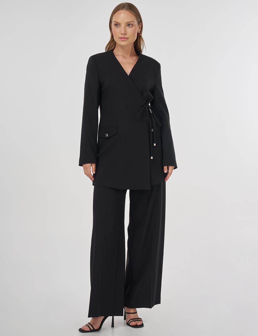 Waist Lace Double Suit Black