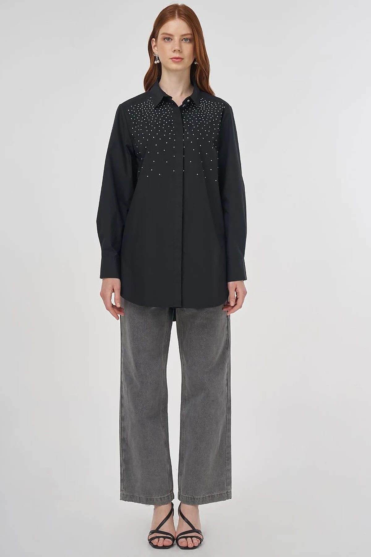 100% Cotton Tunic with Hotfix Print Black 