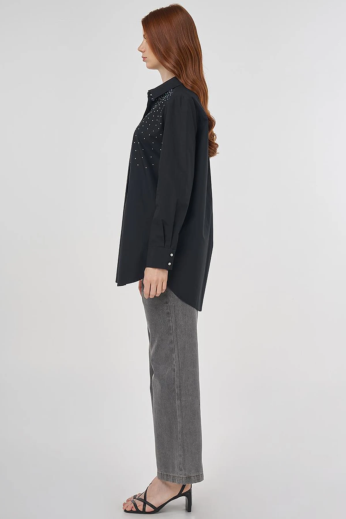 100% Cotton Tunic with Hotfix Print Black 
