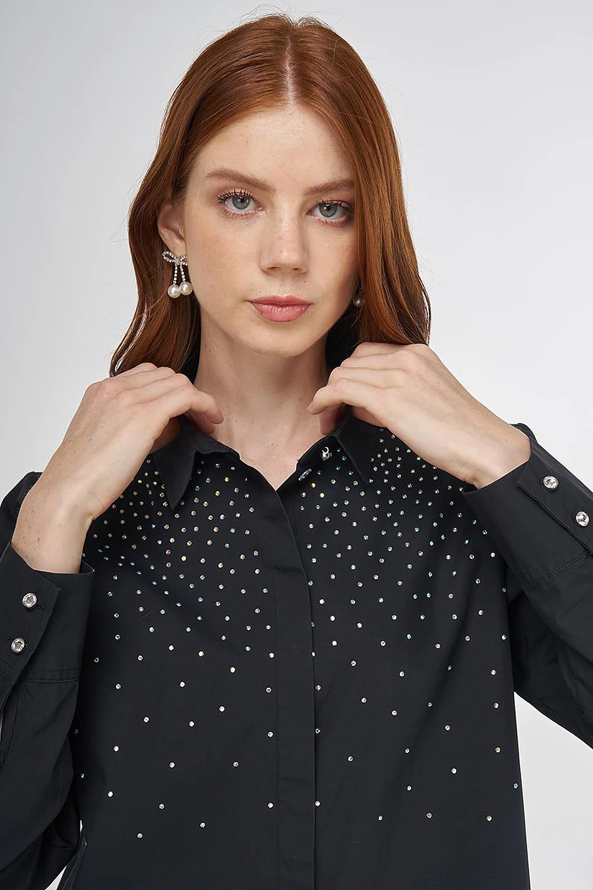 100% Cotton Tunic with Hotfix Print Black 