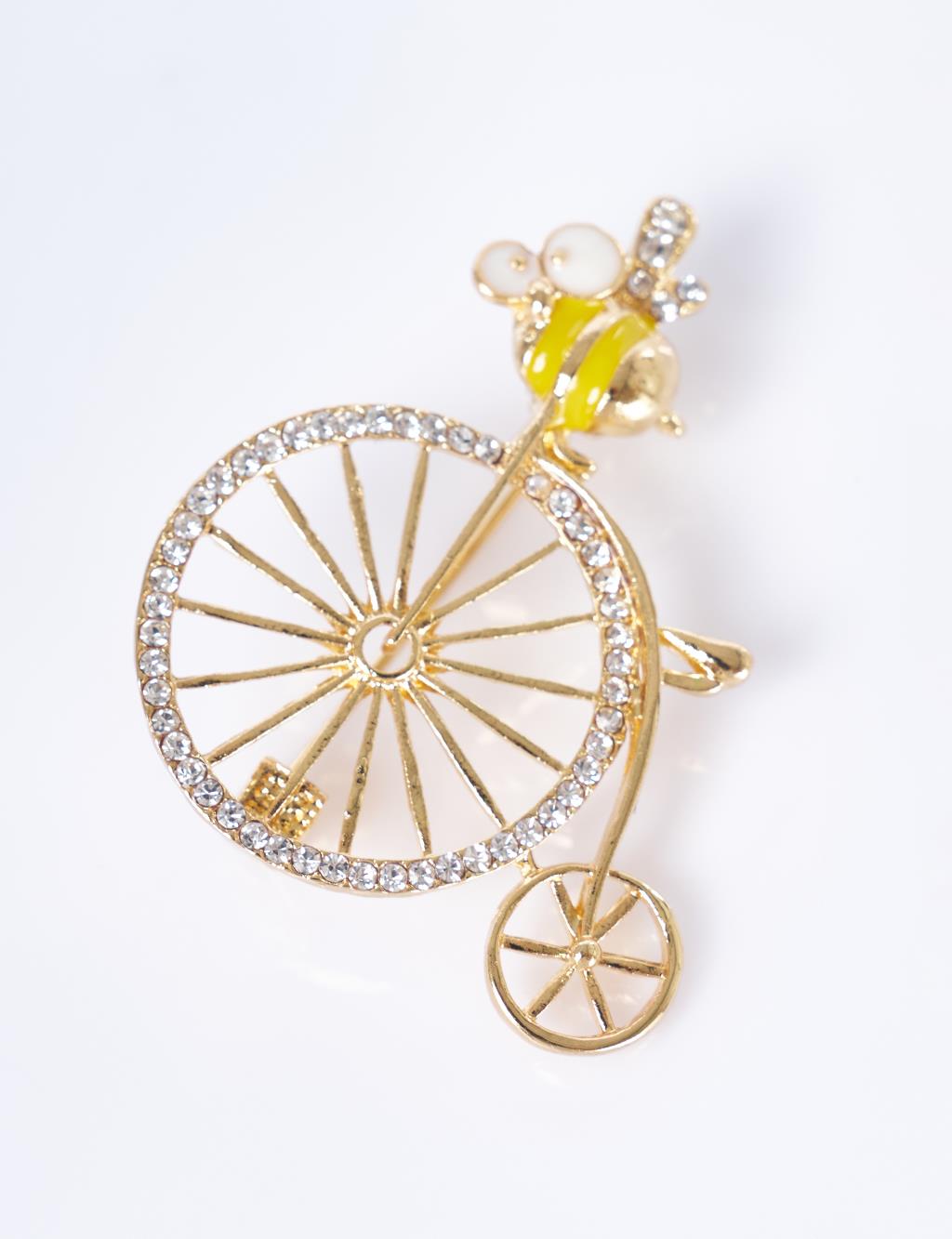 Bee-Shaped Brooch Gold- Yellow