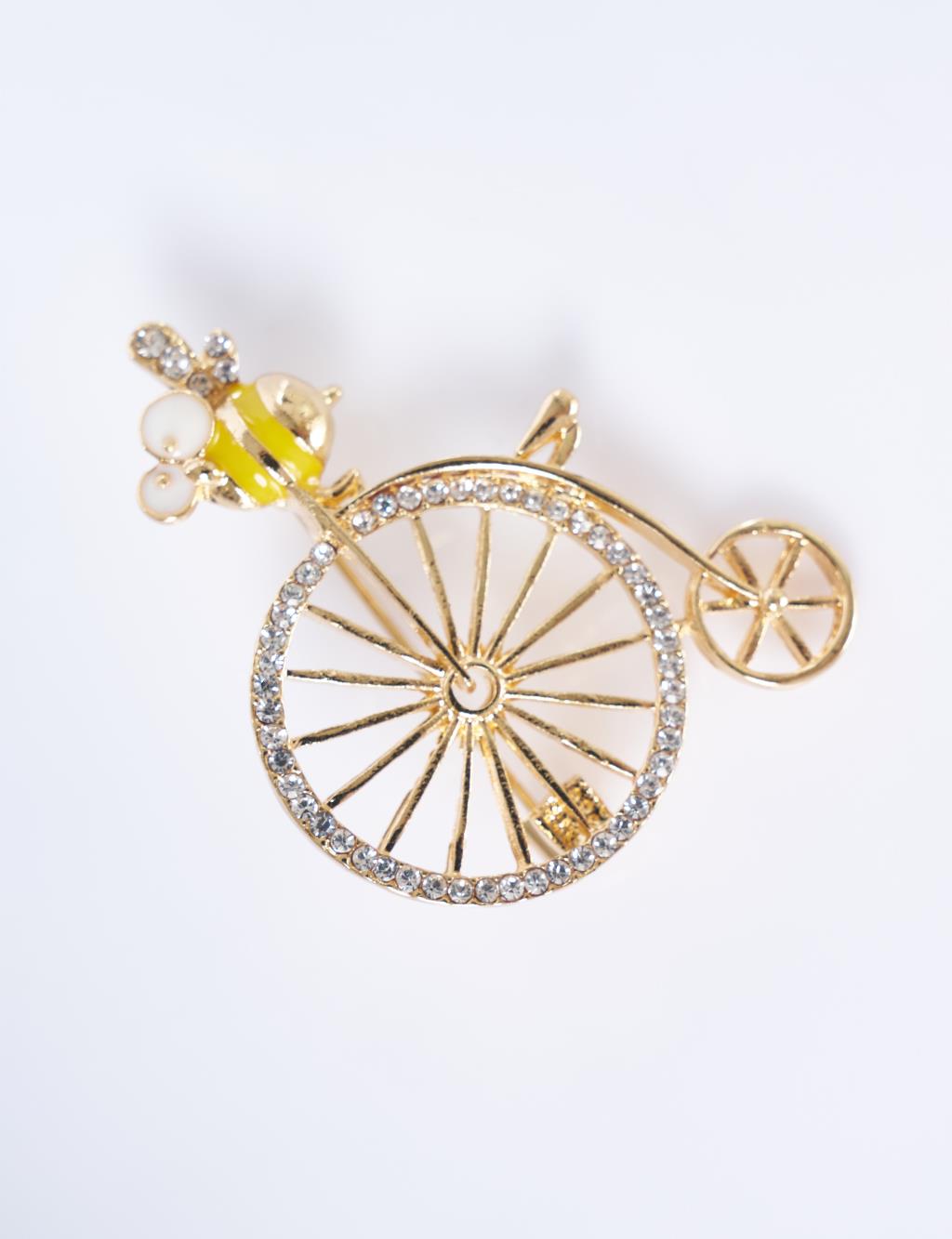 Bee-Shaped Brooch Gold- Yellow