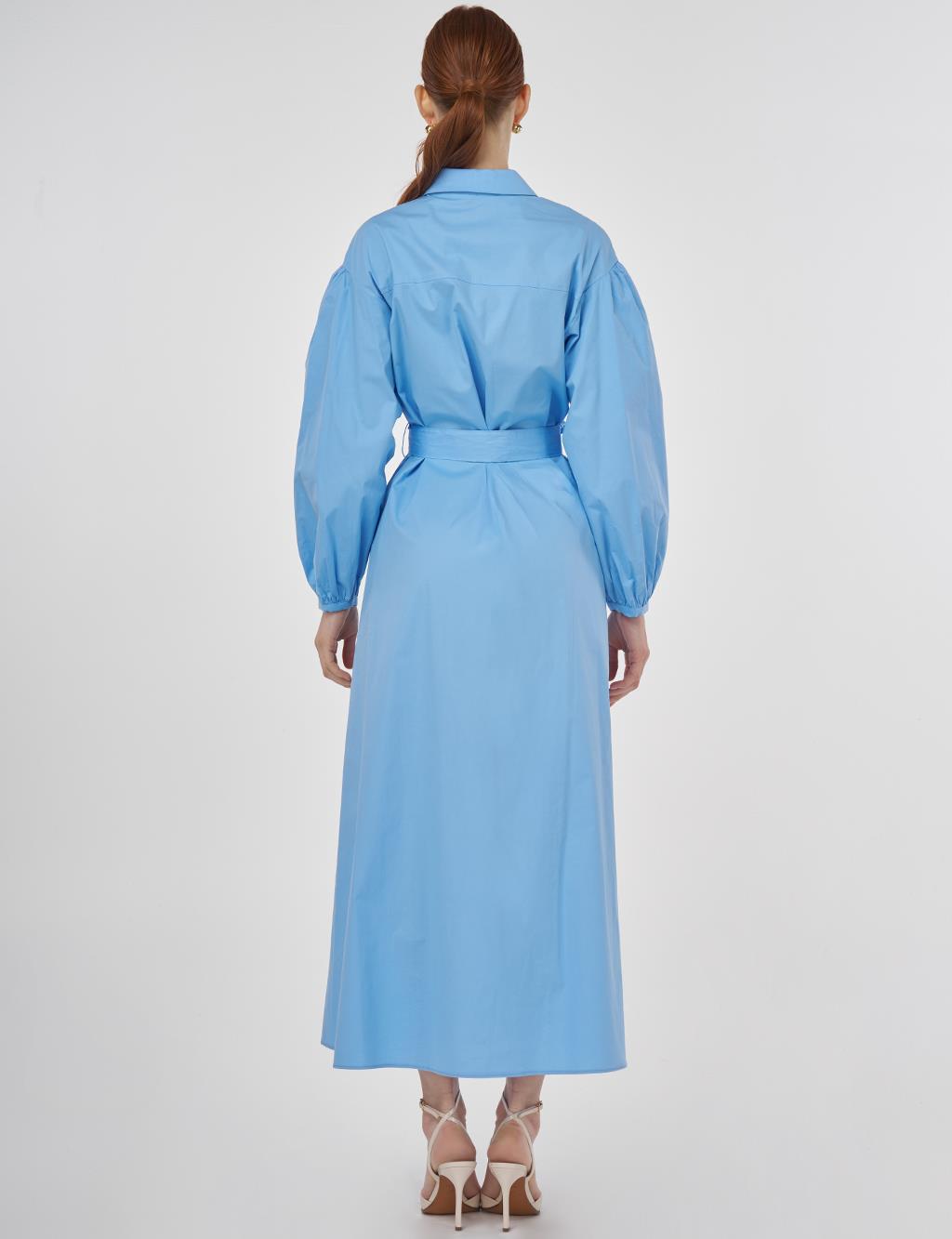 Floral Appliqué Cotton Dress – Dusty Smoke