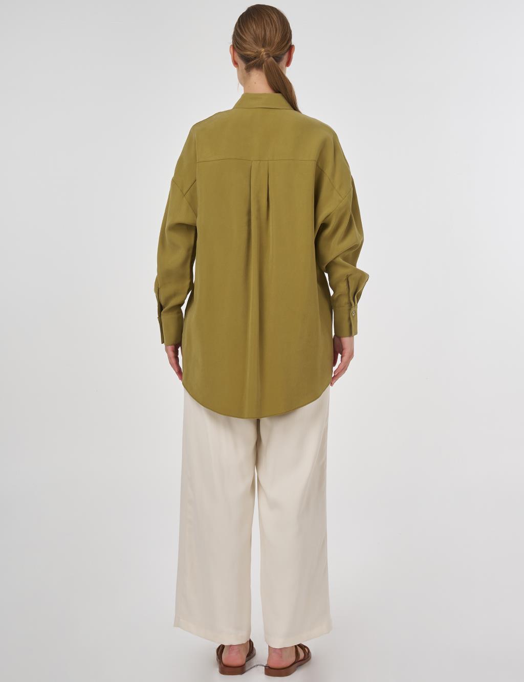 Embroidered Appliqué Modal Tunic Khaki