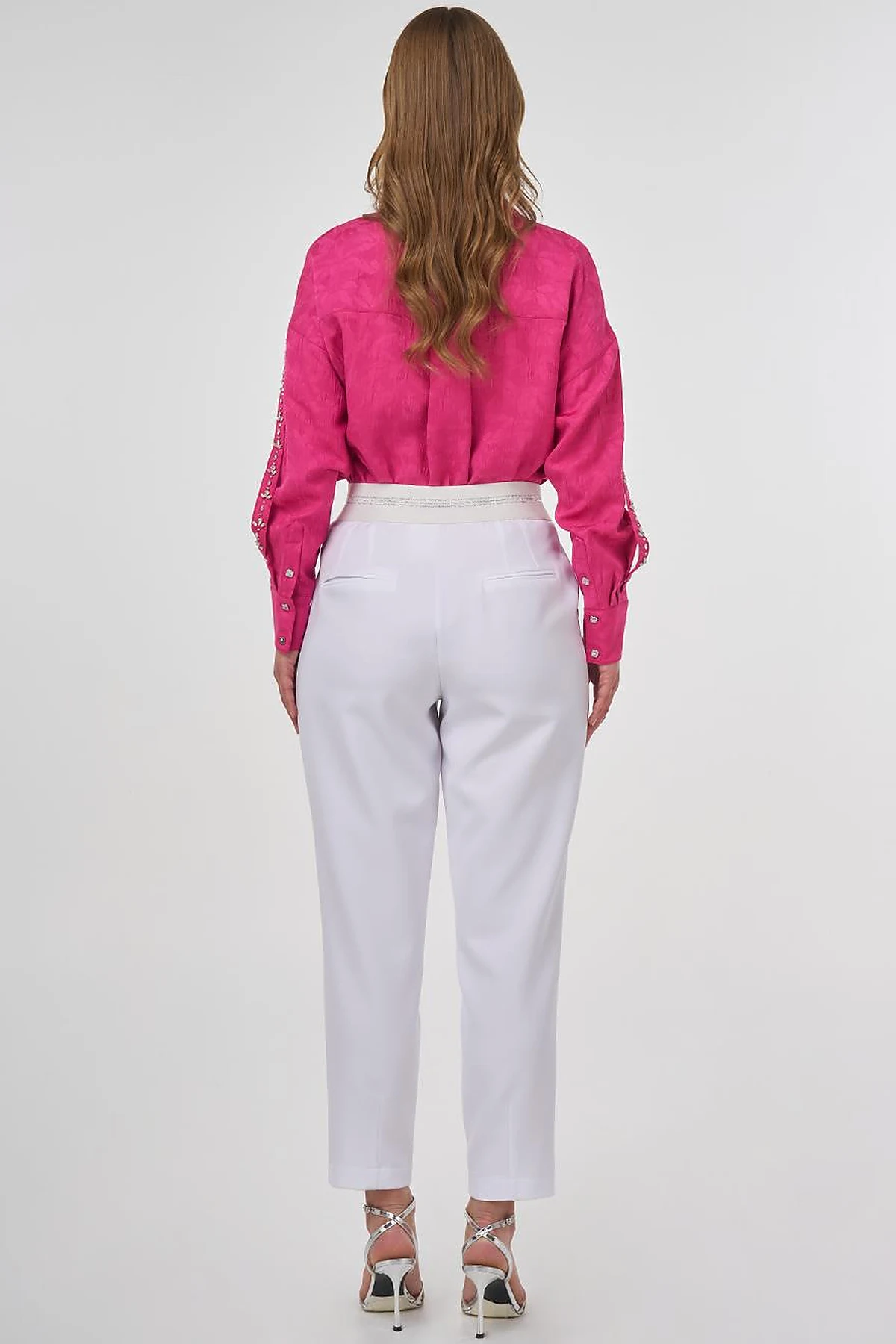 Elastic Waist Carrot Pants Optic White 