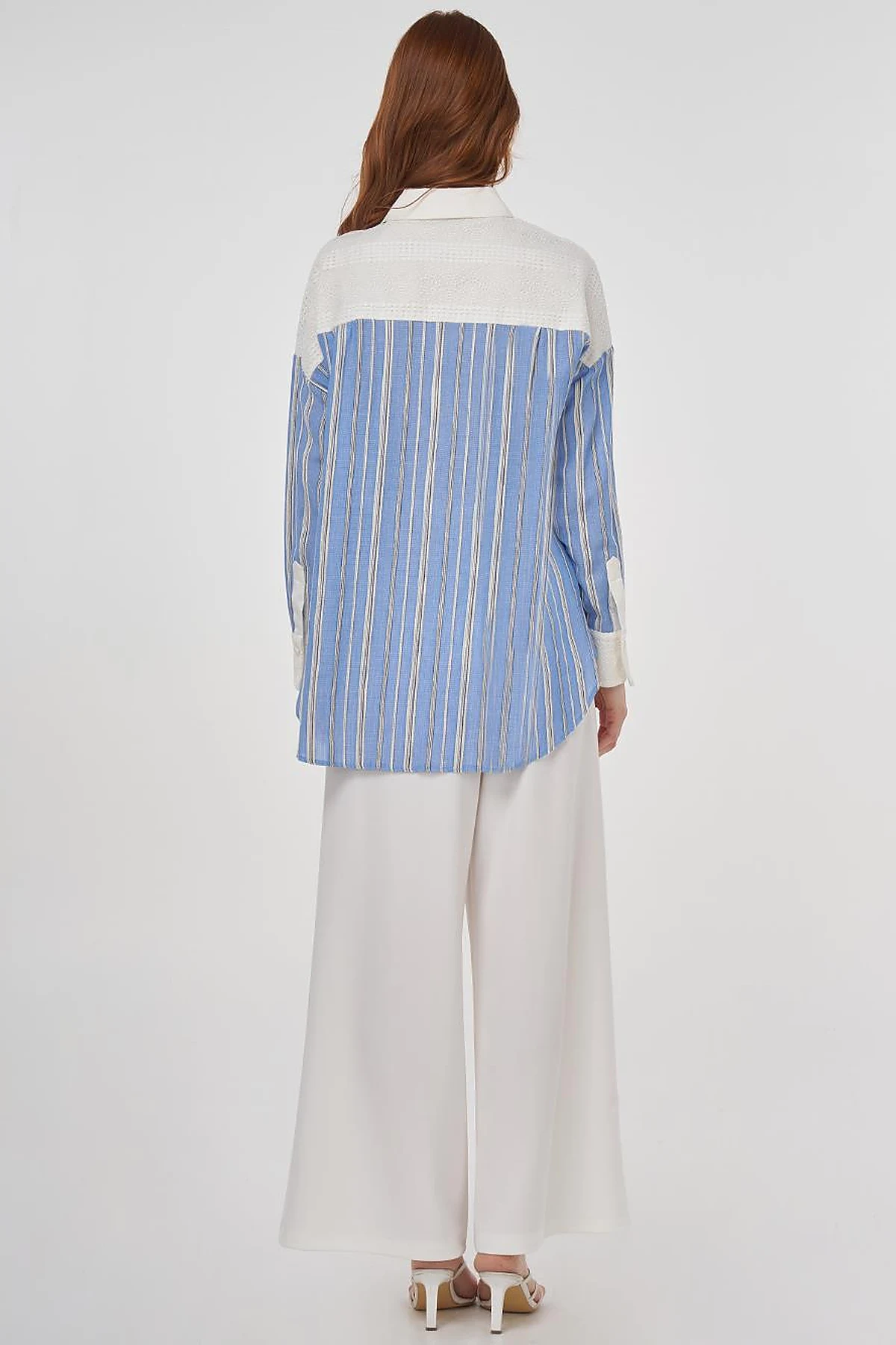 Lace-Trimmed Cotton Tunic Dusty Gray