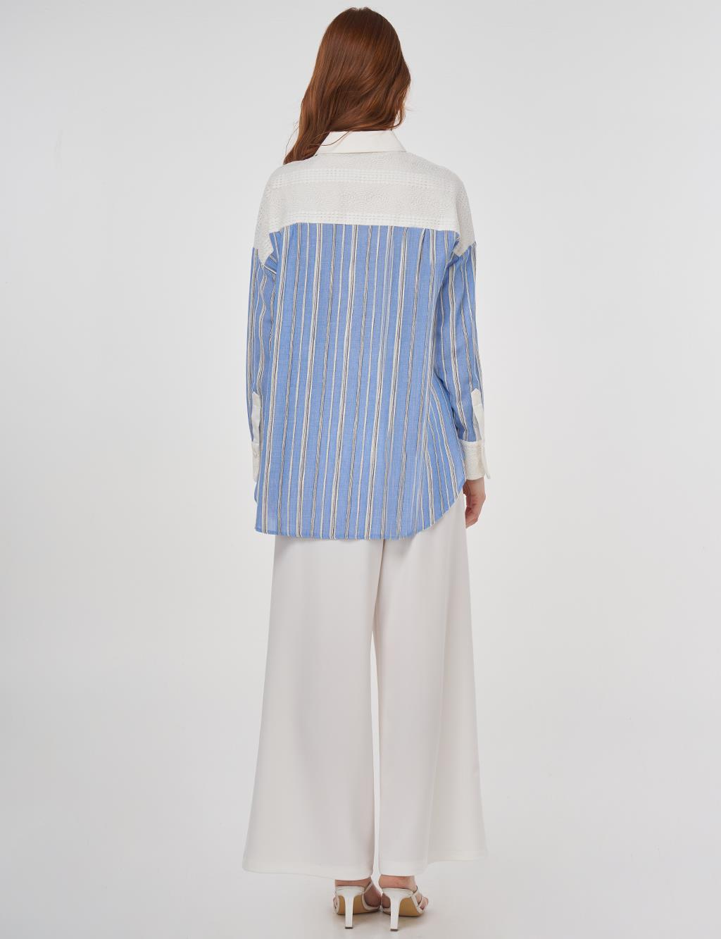 Lace-Trimmed Cotton Tunic Dusty Gray